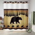 thumbnail image 6 of No Hook Shower Curtain, Black Bear Shower Curtains for Bathroom with See Through Top Window, Vintage Animals Farmhouse Pine Brown Forest Waterproof & Washable Bath Curtain Long 72"x78", 6 of 9