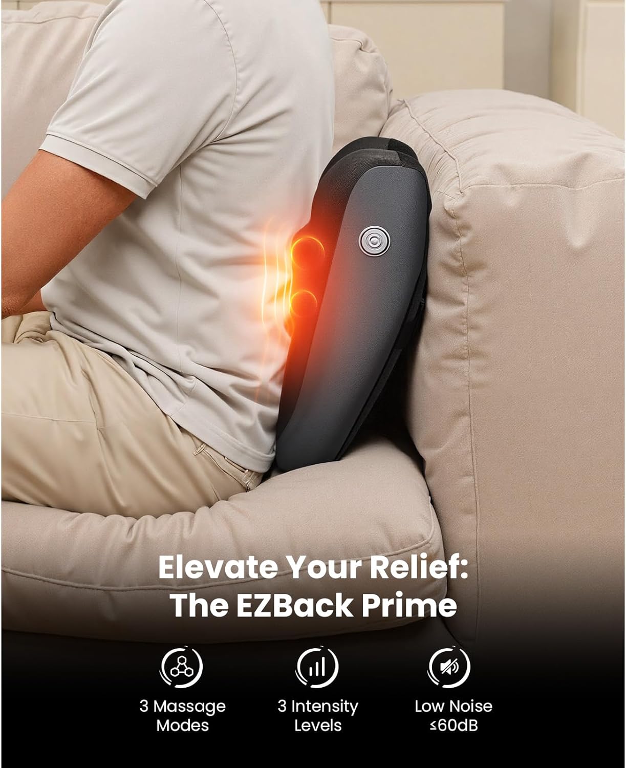 Bob and Brad Shiatsu Back Massager for Pain Relief 4D Deep EZBack Prime Corded Design Back Massager with Heat for Neck Back,Shoulders,Body Muscle Tissue Gifts for Women Men