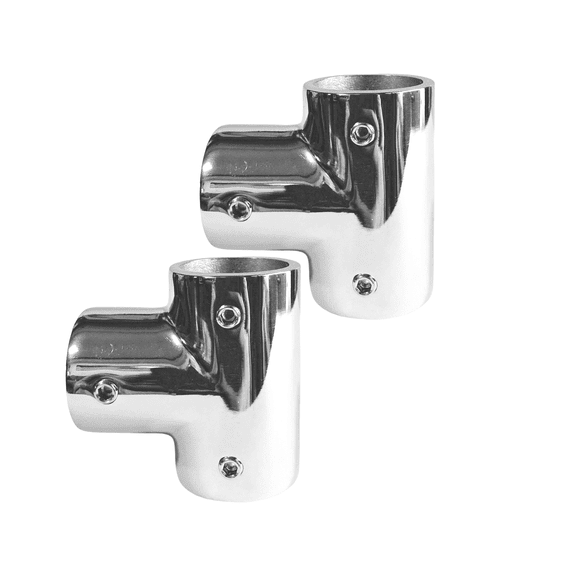 GooMeng 316 Stainless Marine Grade Handrail 90 Degree T/Tee Fitting Polished Rail Connector for 1" 25mm Tube (2 PCS)