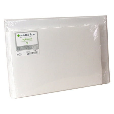 Holiday Time 10-Pack Christmas Gift Boxes, White