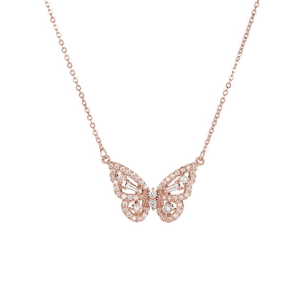 Joyería de las mujeres Elegante chapado en oro collar de plata de cristal collar de diamantes de imitación