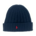 thumbnail image 2 of Polo Ralph Lauren Men's Signature Merino Cuffed Beanie, Navy/Red, 2 of 2