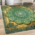 thumbnail image 1 of Ethnic Decorative Rug, Mystic Mandala Culture Karma Calmness and Harmony Boho Design, Quality Carpet for Bedroom Dorm and Living Room, 6 Sizes, Petrol Blue, by Ambesonne, 1 of 4