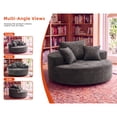 thumbnail image 4 of Newest 55" Oversized Round Swivel Chair, 360° Rotating Chenille Accent Chair for Living Room & Bedroom, Gray, 4 of 11