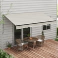 thumbnail image 2 of Outsunny 12' x 10' Patio Retractable Awning Sunshade Shelter, Light Grey, 2 of 10