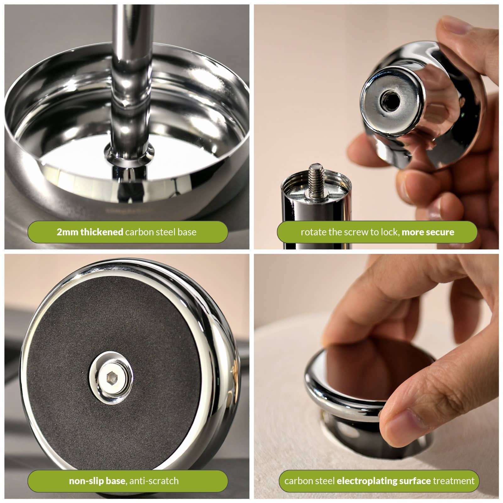 simpletome Paper Towel Holder Countertop ONE HAND Tear Keep It Rolled Up Weighted Base