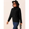 thumbnail image 3 of DARING DIVA Turtleneck Sweater Long Sleeve Knitted Pullover Basic S Black, 3 of 5