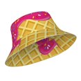 thumbnail image 2 of Bingfone Red Ice Cream Bucket Hat For Men Women,Packable Reversible Printed Sun Hats,Fisherman Outdoor Travel Hiking Beach Caps, 2 of 9