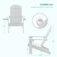 thumbnail image 4 of Sonerlic 1Peak Outdoor Patio HIPS Adirondack Chair with Cupholder for Garden,Lawn and Backyard,White, 4 of 8
