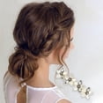 thumbnail image 2 of Unique Bargains 1 Pc Rhinestones Flower French Barrette Hair Clips Hairdo Clip for Home Gold Tone Pink Gray, 2 of 5