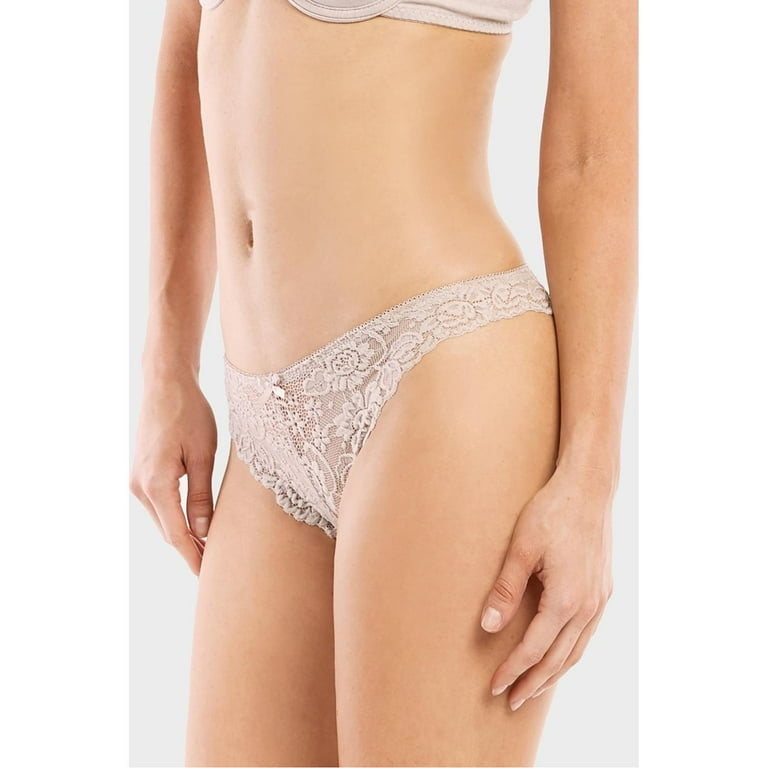 Sofra Ladies Lace Thong Panty Pack of 6 Pieces, Set 1, Size: Medium