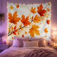 thumbnail image 2 of Vibrant Maple Leaves Against Soft Cream Brushstrokes Nostalgic Watercolor for Nature Enthusiasts Bohemian Art Decor Autumn Gift Tapestry Wall Hanging for Living Room and Dorm, 2 of 7