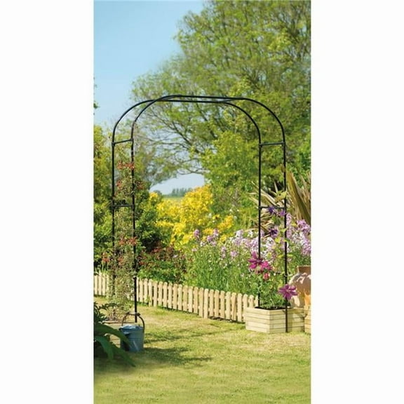 Classic Accessories 90.5-inch Black Metal Garden Arch, Weatherproof Extra Wide
