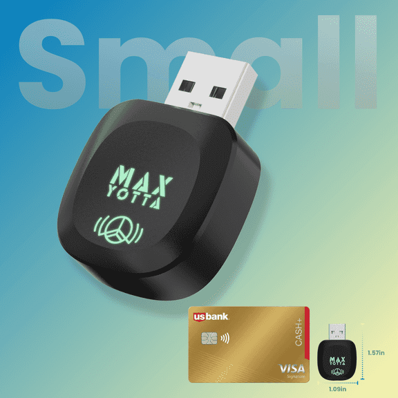 MaxYotta Wireless CarPlay Adapter 2025 Upgraded - Convert Wired to Wireless, Plug & Play for Factory CarPlay iPhone iOS 10 , Mini Size, Black