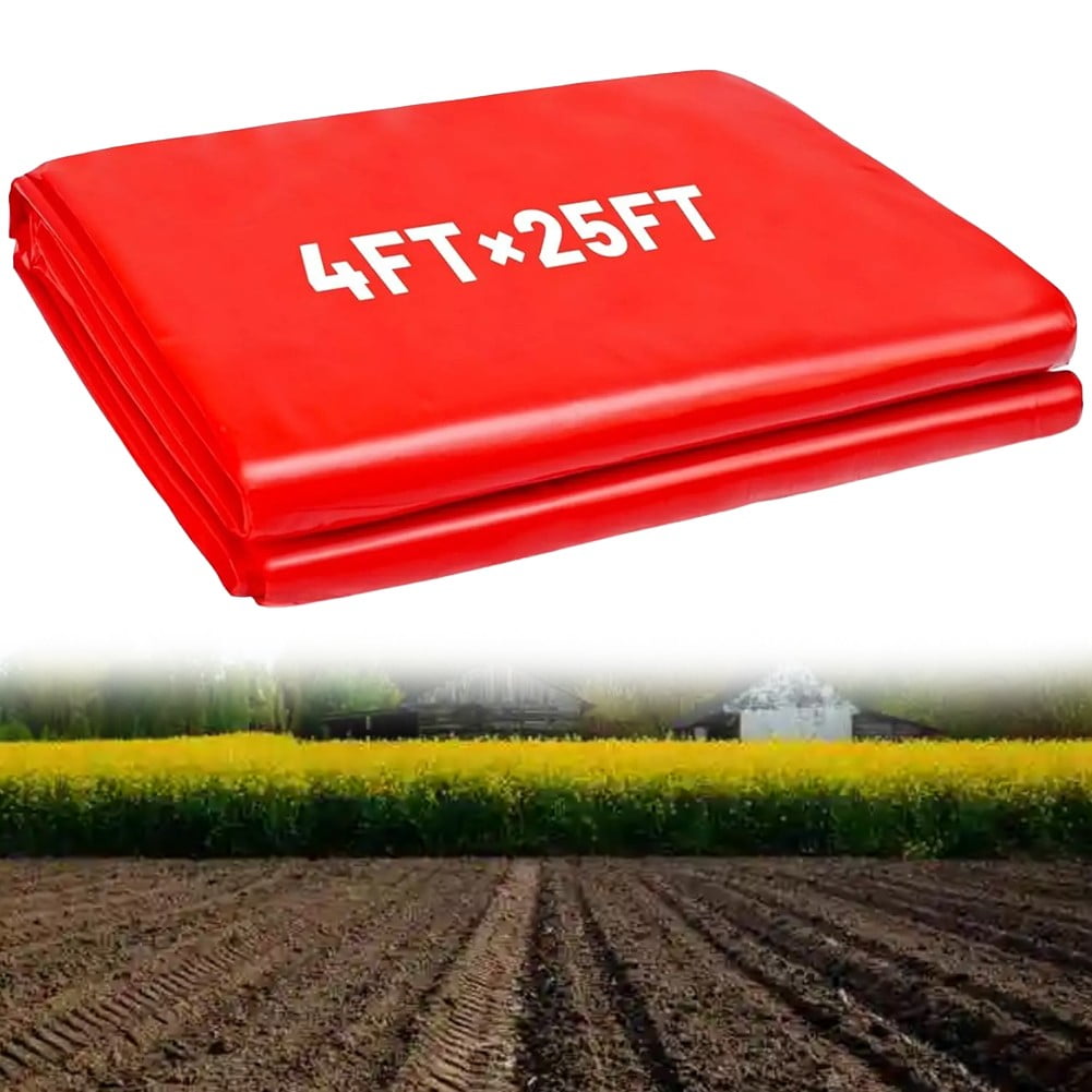 RichLink Red Plastic Mulch (4Ft X 25Ft) for Gardening Such As Strawberries,Tomatoes, Etc.
