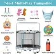thumbnail image 5 of LinkRomat Round Trampoline for Kids, Indoor & Outdoor Toddler Trampoline with Enclosure, Adjustable Height Handrail & Durable Designs for Boys & Girls, 450lbs Capacity, 7-in-1, 55", 5 of 9