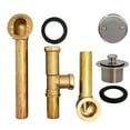 thumbnail image 5 of Westbrass 14" 20 ga. Brass Pull and Drain Bathtub Waste Assembly with 2-Hole Overflow, Satin Nickel, 5 of 15