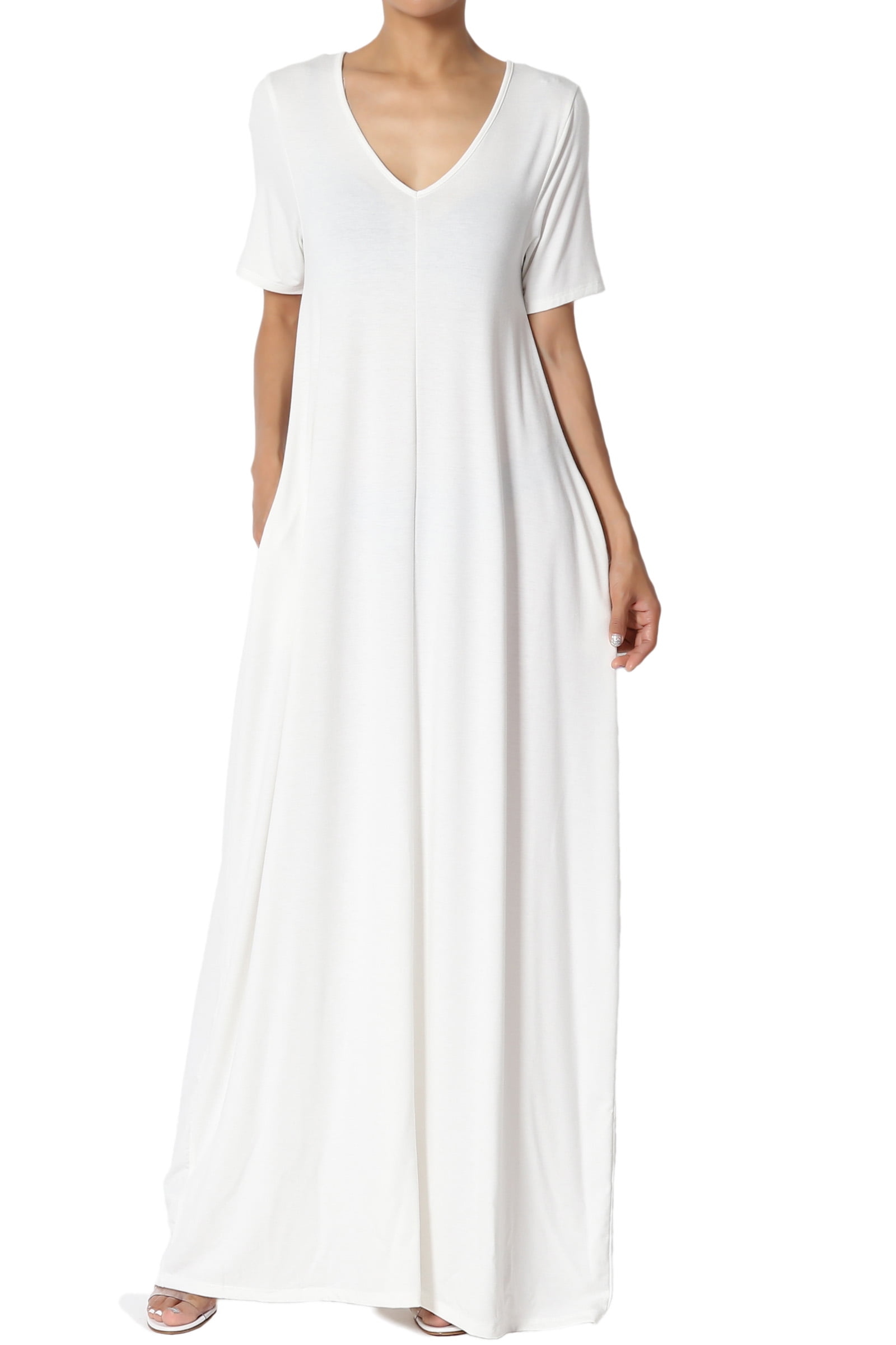 short sleeve jersey maxi dress