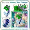 thumbnail image 2 of Mermaid Magic Number 3 Birthday Candle, Sparkling Glitter Design with Seashells & Crown Accents, Mermaid Themed Parties, Birthdays, Cake Decorations - Creative Cartoon Style, 1PC, 2 of 6