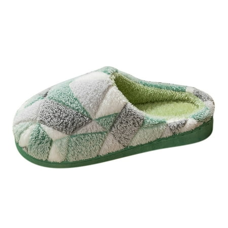 

crtigd Couple Women s Winter Indoor Home Plus Velvet Warm Thick Bottom Non Slip Cotton Slippers Smile Face Slippers for Women