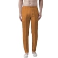 thumbnail image 1 of eloria Men's Premium Comfort Straight Fit Flat Front Dress Pant Pyjamas, Color: Mustard, Size : 36, 1 of 6