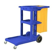 Commercial Janitorial Janitor cart with Vinyl Bag- Blue