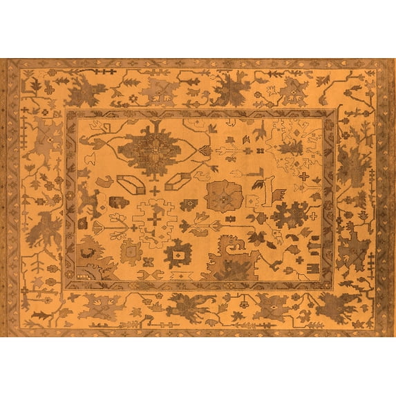 Ahgly Company Indoor Rectangle Oriental Orange Industrial Area Rugs, 2' x 3'