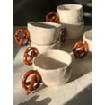 thumbnail image 2 of Pretzel Mug Handmade Ceramic Pottery Unique Handle Coffee Lover Cup Home Decoration Gift For Valentines Day,White, 2 of 4