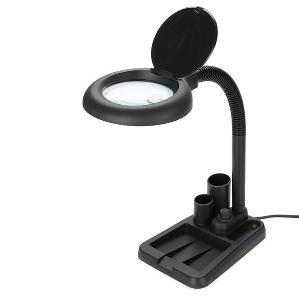 HERCHR Magnifier Desk Lamp, Magnifying Glass Table Lamp With 5X 10X