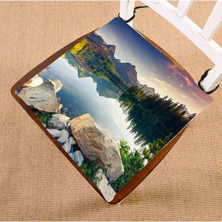 Phfzk Landscape Nature Scenery Chair Pad Mountain Lake In National Park Seat Cushion Chair Cushion Floor Cushion Two Sides Size 20x20 Inches