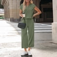thumbnail image 4 of Two Piece Lounge Sets for Women Spring Vacation Beach Travel Airport Outfits Casual Cruise Fashion 2026 Army Green XL, 4 of 7
