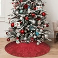 thumbnail image 4 of KLL 30" Christmas Tree Skirt Vintage Burgundy Xmas Tree Skirts Mat for New Year Xmas Holiday Party Indoor Outdoor Home Decoration, 4 of 5
