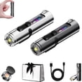 thumbnail image 1 of Pocket Rechargeable EDC Flashlight: 500 Lumens Mini Keychain Light with Fire Starter & Window Breaker, 5 Modes, Magnetic Base, Pocket Rechargeable EDC Flashlight for Camping and Travel (Black+Silver), 1 of 10