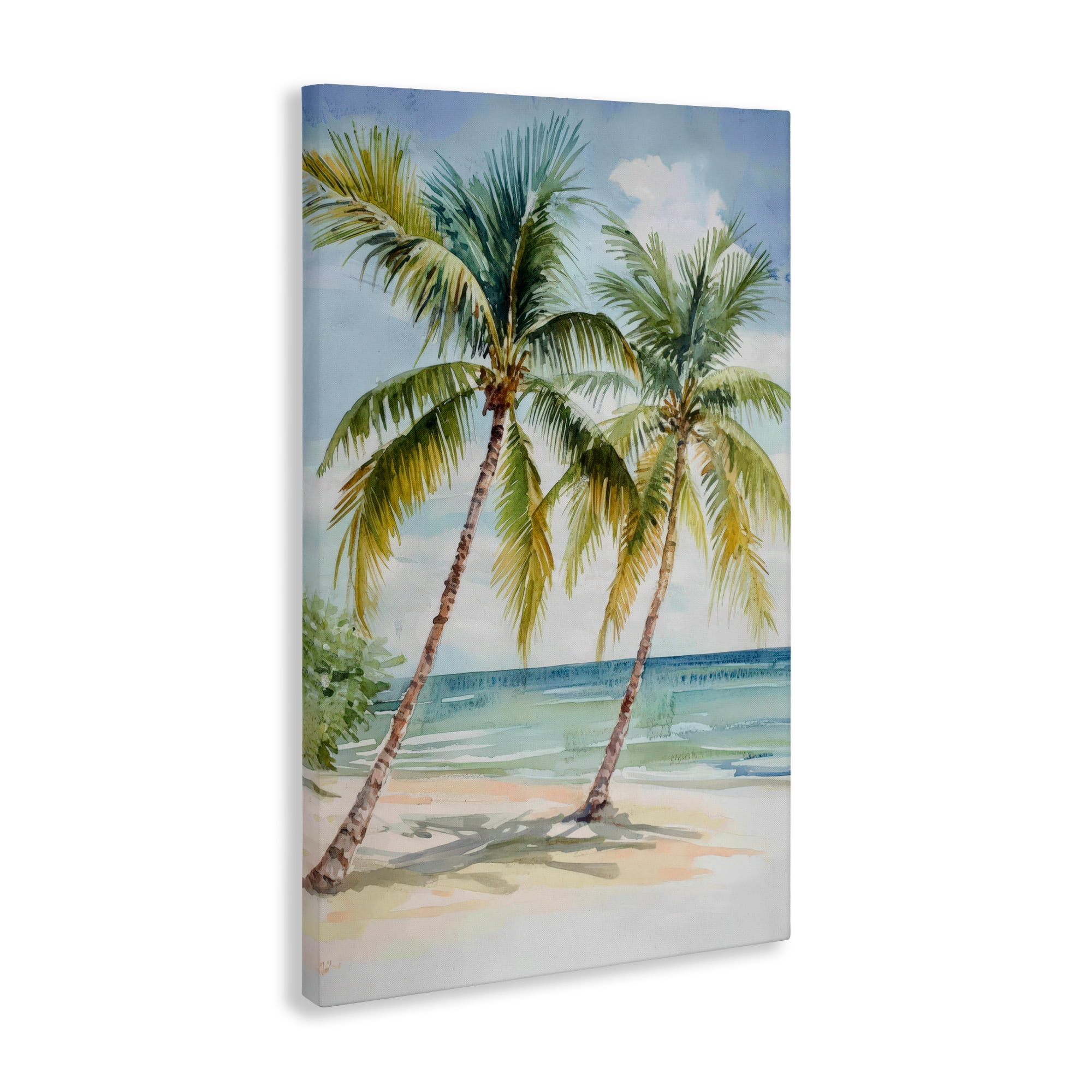 Stupell Industries Shady Palm Beach Escape Canvas Wall Art, design by Petal Prints Design