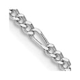 thumbnail image 1 of Diamond2Deal Collier Chaîne Figaro en Argent Sterling 925 Rhodié 2.25 mm pour Femmes 20 Pouces, 1 of 5