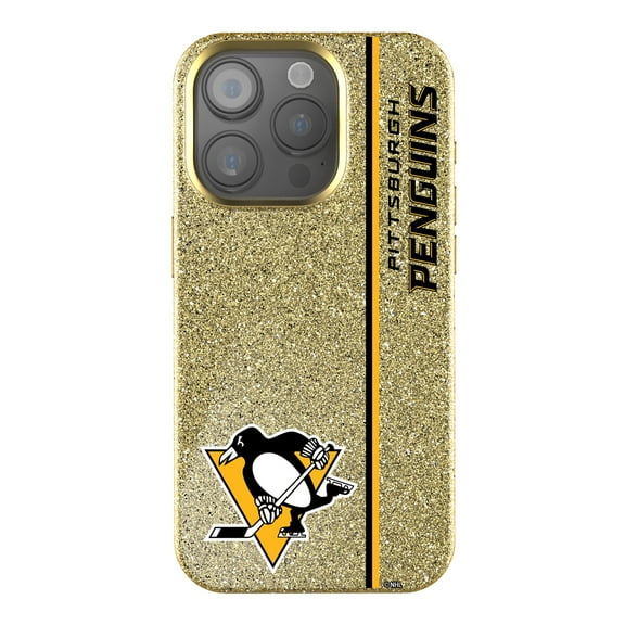 Keyscaper Gold Pittsburgh Penguins Sidebar Bling iPhone Case