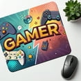 thumbnail image 6 of Gamer Retro Gaming Controllers Illustration Mouse Pad Low Profile Gaming Mat, 6 of 7