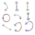 thumbnail image 1 of 9Pcs Belly Button Rings Navel Piercing Rings Body Piercing Jewelery Rings for Colorful, 1 of 9