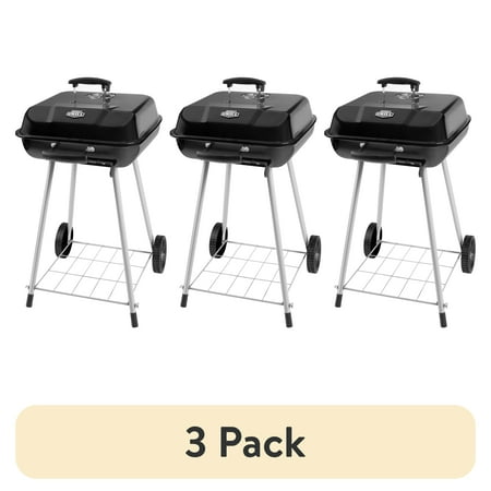 (3 pack) Expert Grill 17.5 Inch Charcoal Grill with Wheels and Adjustable Dampers
