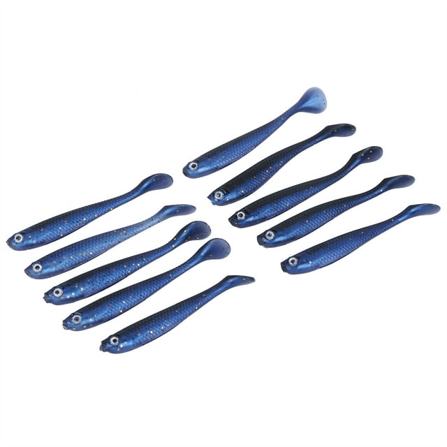 10PCS Fishing Lure, Strong Bait Power Brightly Colored Fishing Bait, Convenient To Use For River Fishing, Ocean Boat Fishing Fishing Accessory 1# Black Blue