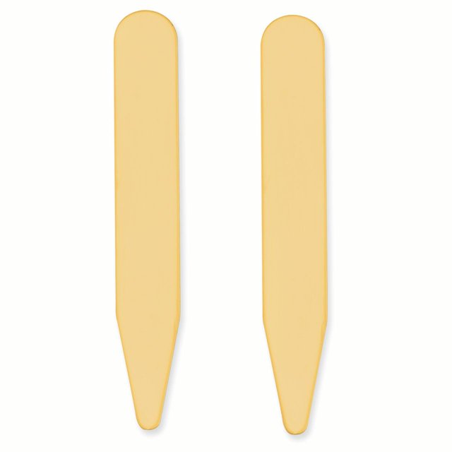 Brass Pair Of Two 2.5 Inch Engravable Collar Stays Cuff Link Stay Set