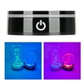 LED Base Crystal Black Flat Touch Multi Mode Colorful White Light 3D