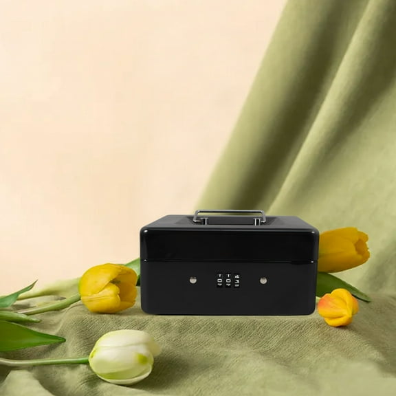 Raindrops Hidden Storage Box With Combination Lock Secure Metal Cash Box Safe Lock Box For Personal Lockable Money Safe Box With Removable Tray