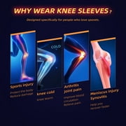 JIUFENTIAN Copper Knee Brace Support for Men and Women Knee Compression Sleeve for Knee Arthritis Pain Relief-L