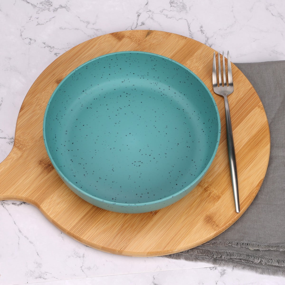 (4 pack) Mainstays Eco-Friendly 43-Ounce Round Dinner Bowl, Aqua