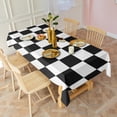 thumbnail image 3 of Black and White Checkered Pattern Rectangle Tablecloth 60"x102",Waterproof Polyester Rectangle Table Cloth, Wipeable Spillproof Polyester Tablecloth for Dining, Camping, Indoor and Outdoor, 3 of 6