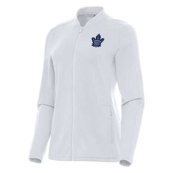 Women's Antigua White Toronto Maple Leafs Continual Full-Zip Jacket