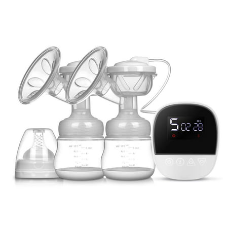 Double Breast Pumps Electric and Portable, Breast Pump Safe Milk Storage Bottle LCD Smart Touch Screen and Breast Massager Breast Care with USB and Lid for Baby Breastfeeding by (Best Way To Start Pumping Breast Milk)