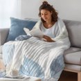 thumbnail image 4 of Blue Green Retro Leaves Fleece Throw Blanket for Couch, Rustic Botanical Watercolor Microfiber Flannel Blanket for All Season, Lightweight Soft Throw Blankets for Baby, Kids, Pets, 30"x40", 4 of 9