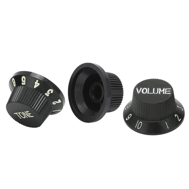 Guitar Control Knob, Easy Carry Guitar Tone Control Top Guitar Knob Set For Beginner For Students Black,White